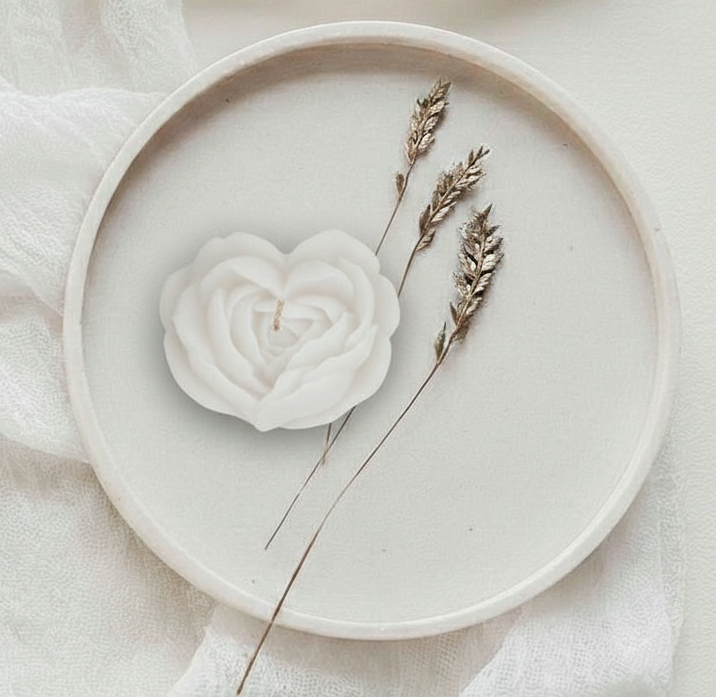 Rose Heart Candle