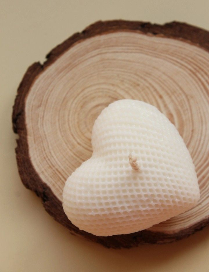 Knitted Heart Candle