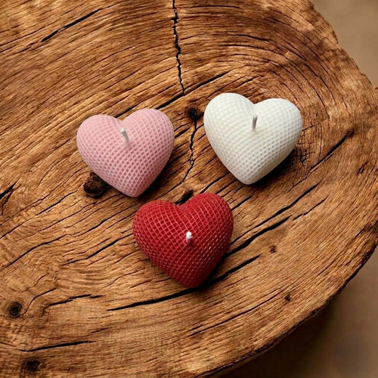 Knitted Heart Candle
