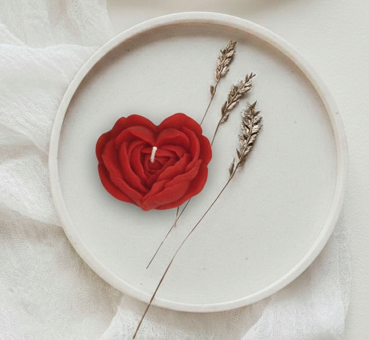 Rose Heart Candle