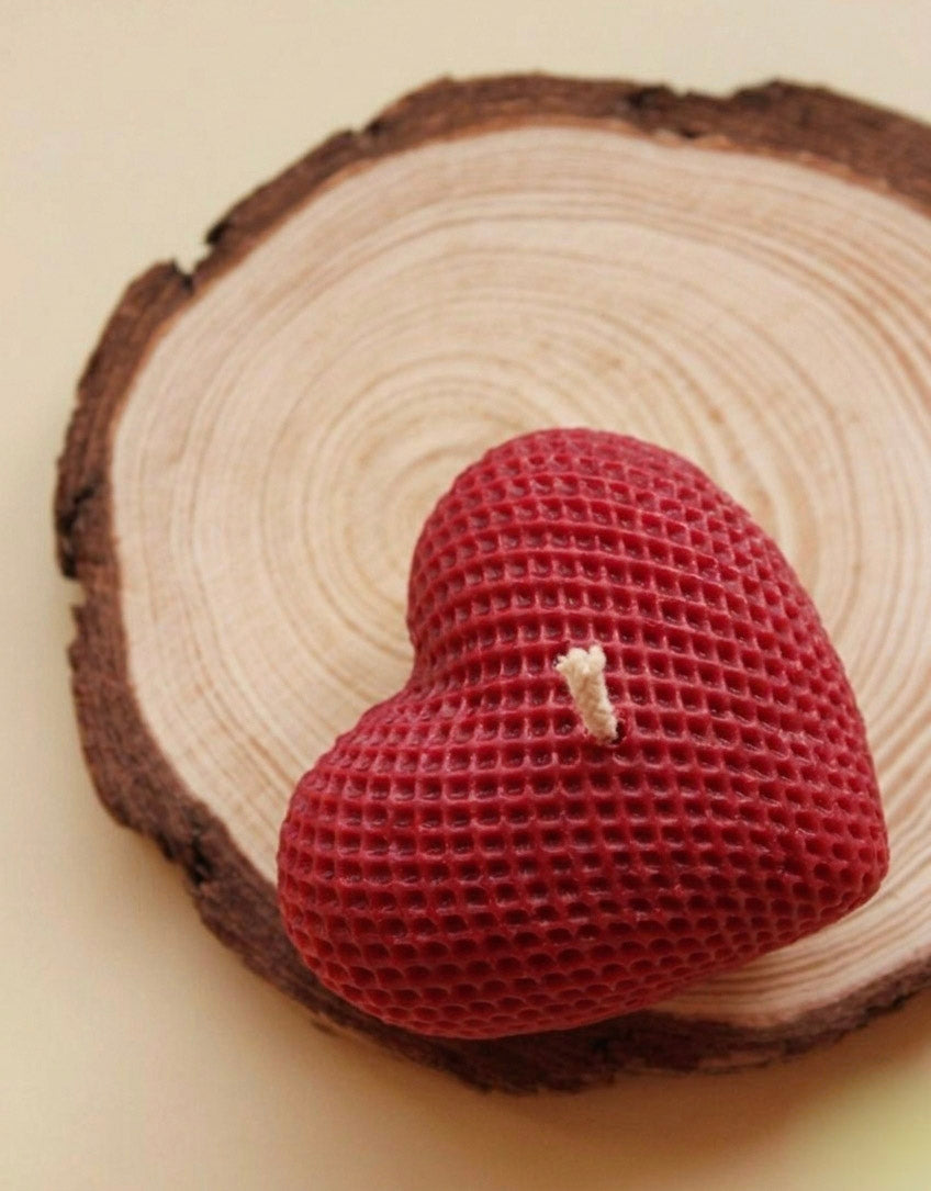 Knitted Heart Candle
